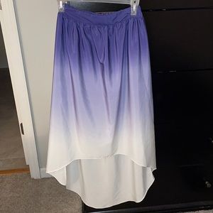 Purple/White high low skirt